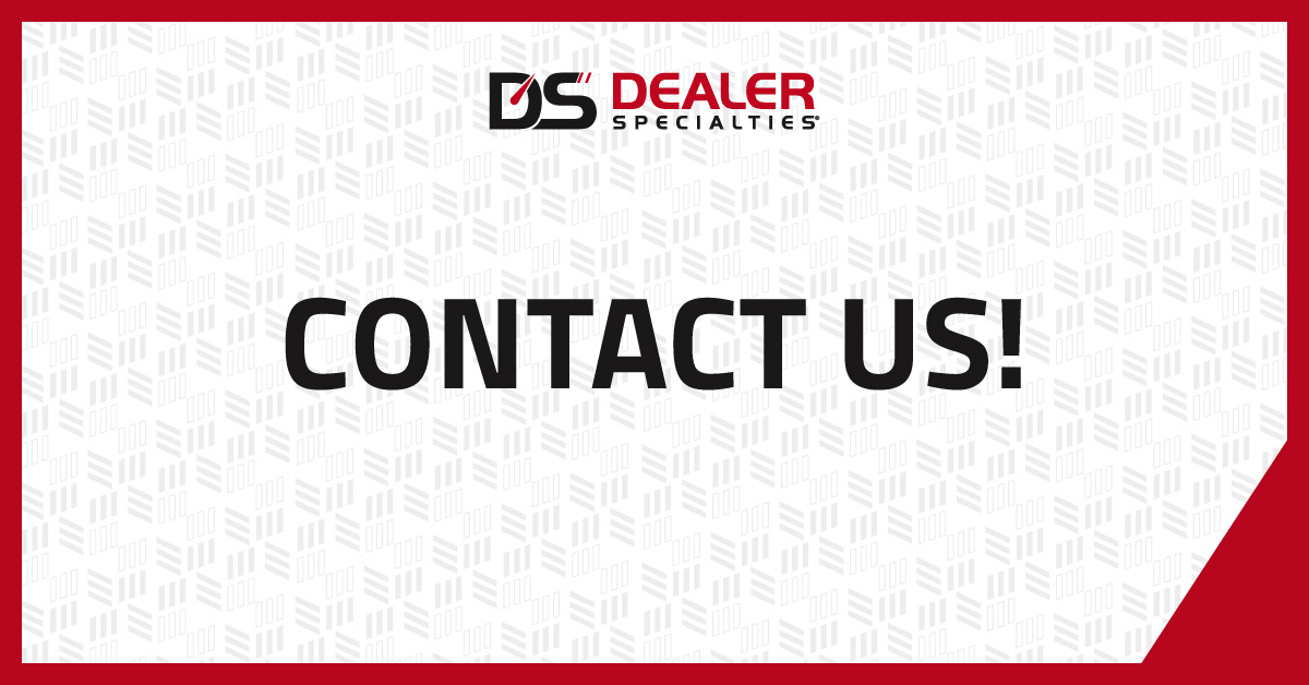 Graphic showing a contact us call to action for a dealership