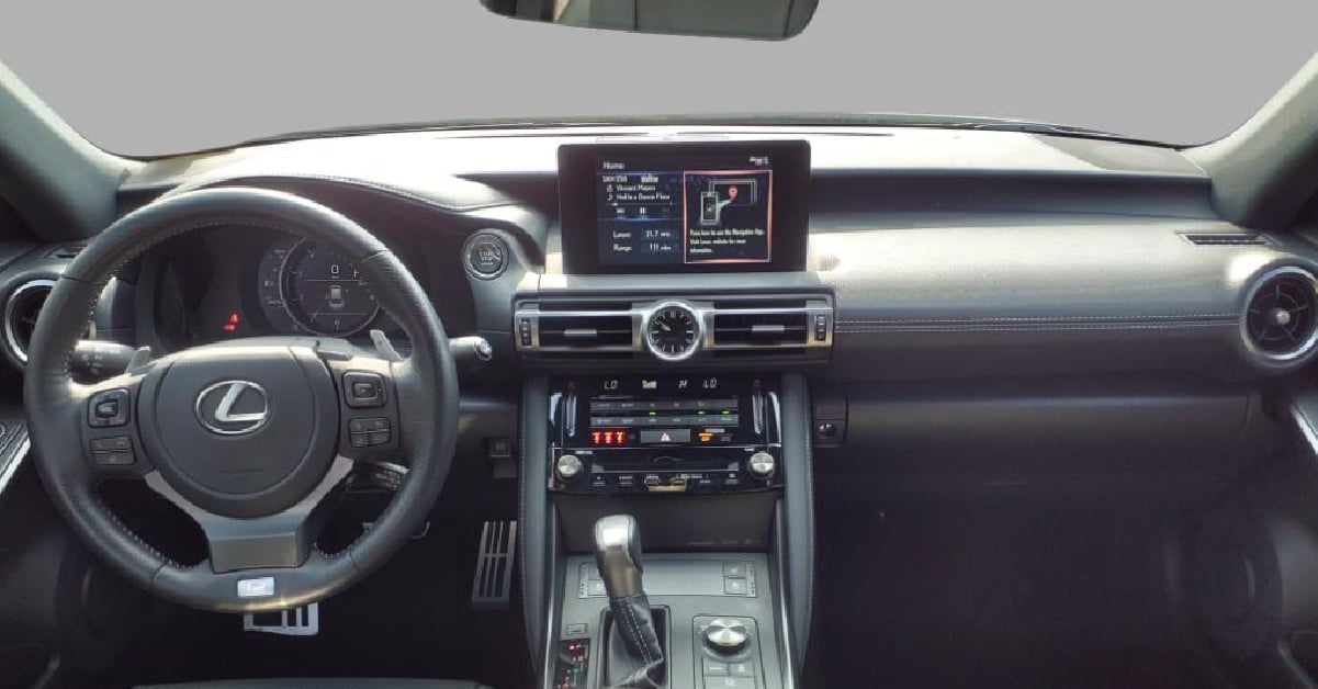 Car interior with AI background. 